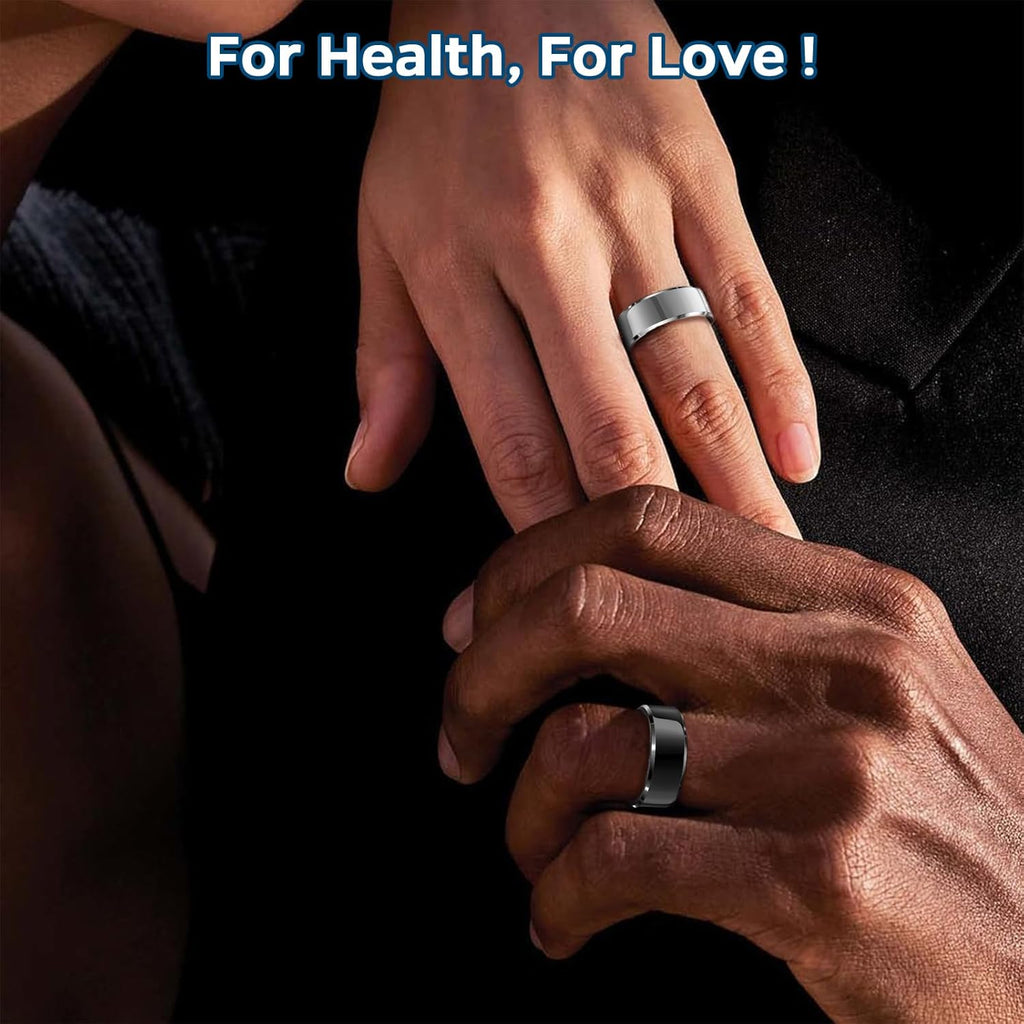 Smart Ring Health Tracker, Sleep Tracker Ring with Heart Rate, Waterproof Fitness Ring for Activity Monitoring/Steps/Distance/Calories, Air Gestures, up to 7-Day Battery, for Ios Android (Black,#10)
