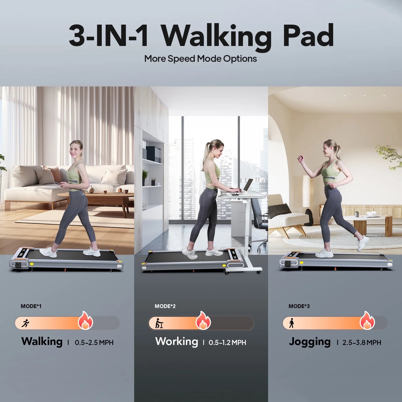 Walking Pad with Incline under Desk Treadmill 2.5HP Electric Treadmill Walking Jogging Machine for Home Office with Remote Control 265Lbs