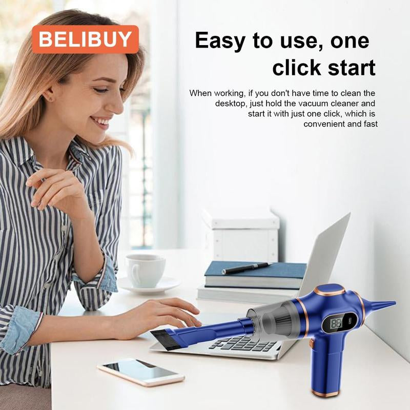 Handheld Car Vacuum Cleaner, Cordless, 16000PA High Power Portable Mini Car Vacuum Cleaner & Air Dust Collector, Advanced Digital Display, Rechargeable for Auto, Home, Pet Hair, Easy Vacuuming, Solve Various Cleaning Problems