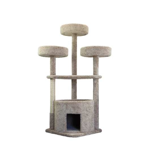 130014-Beige Main Coon Cat House Cat Tree